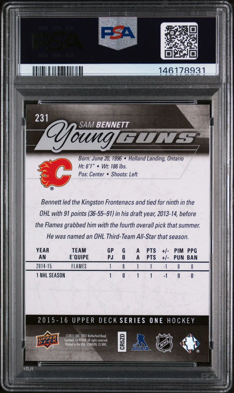 2015 Upper Deck Series 1 Young Guns Rookie Sam Bennett RC PSA 10 