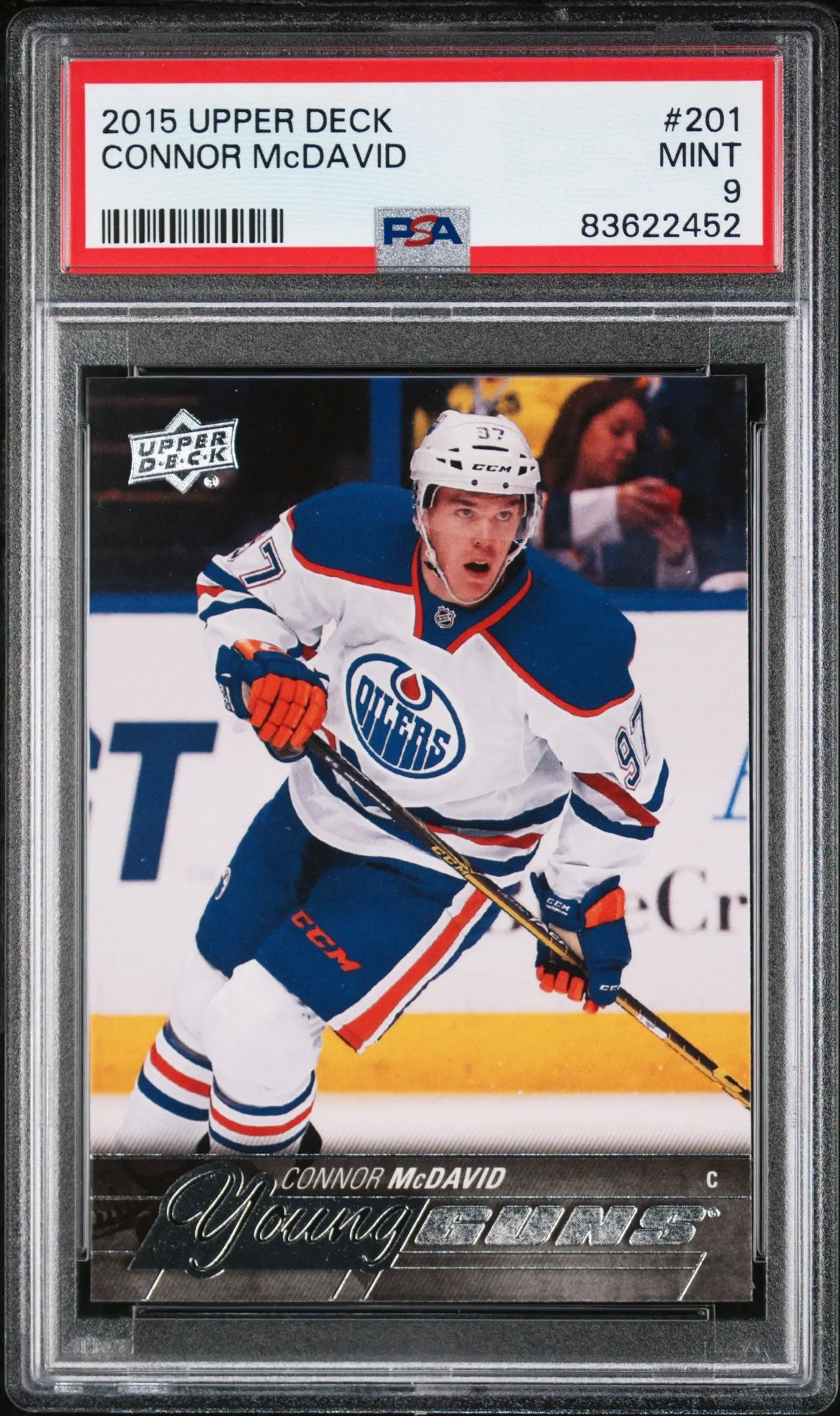 2015 Upper Deck Series One Young Guns Rookie Connor McDavid RC PSA 9 