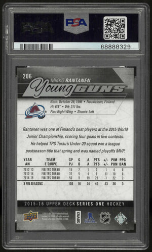 2015 Upper Deck Series One Young Guns Rookie Mikko Rantanen RC PSA 10 