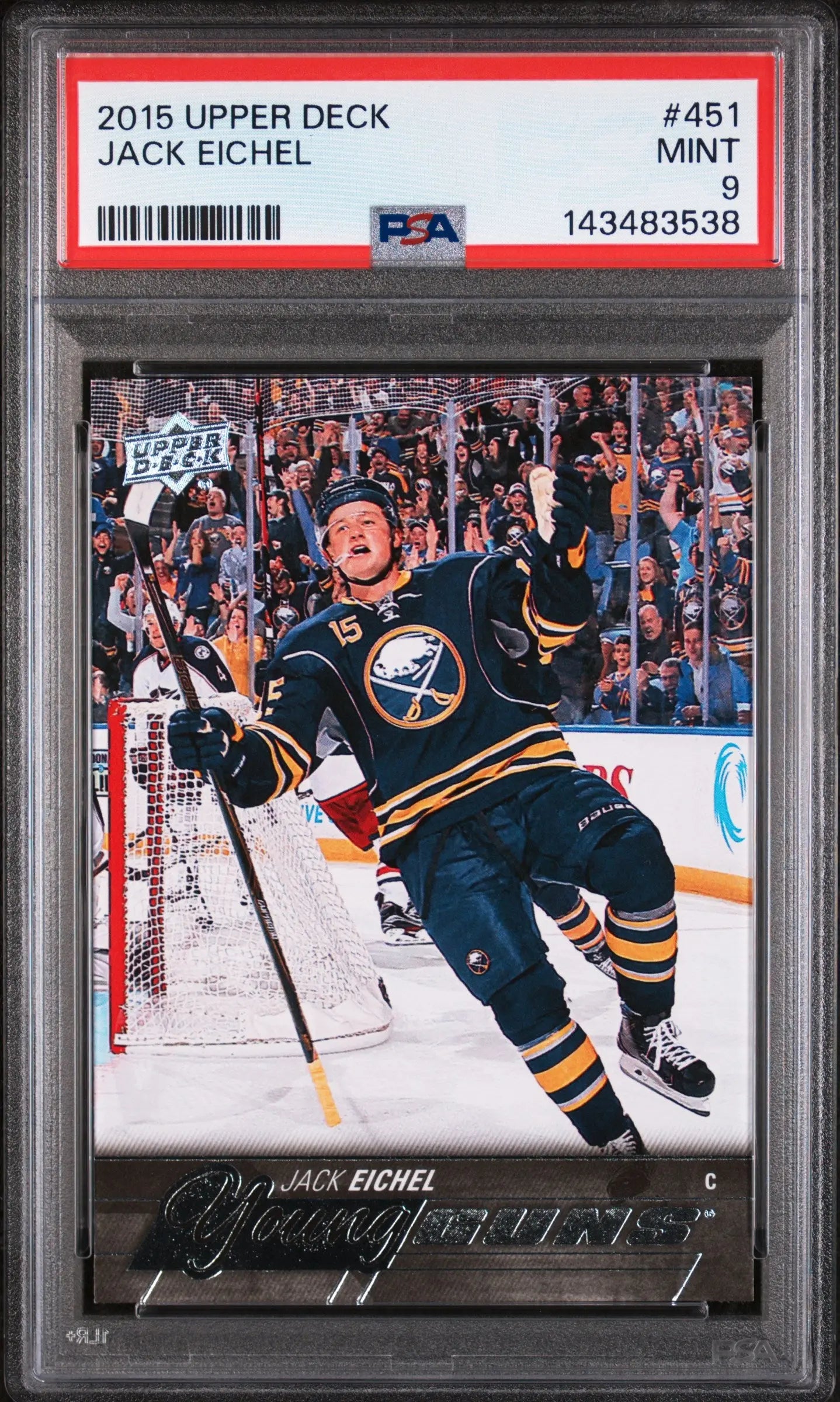 2015 Upper Deck Series Two Young Guns Rookie Jack Eichel RC PSA 9 