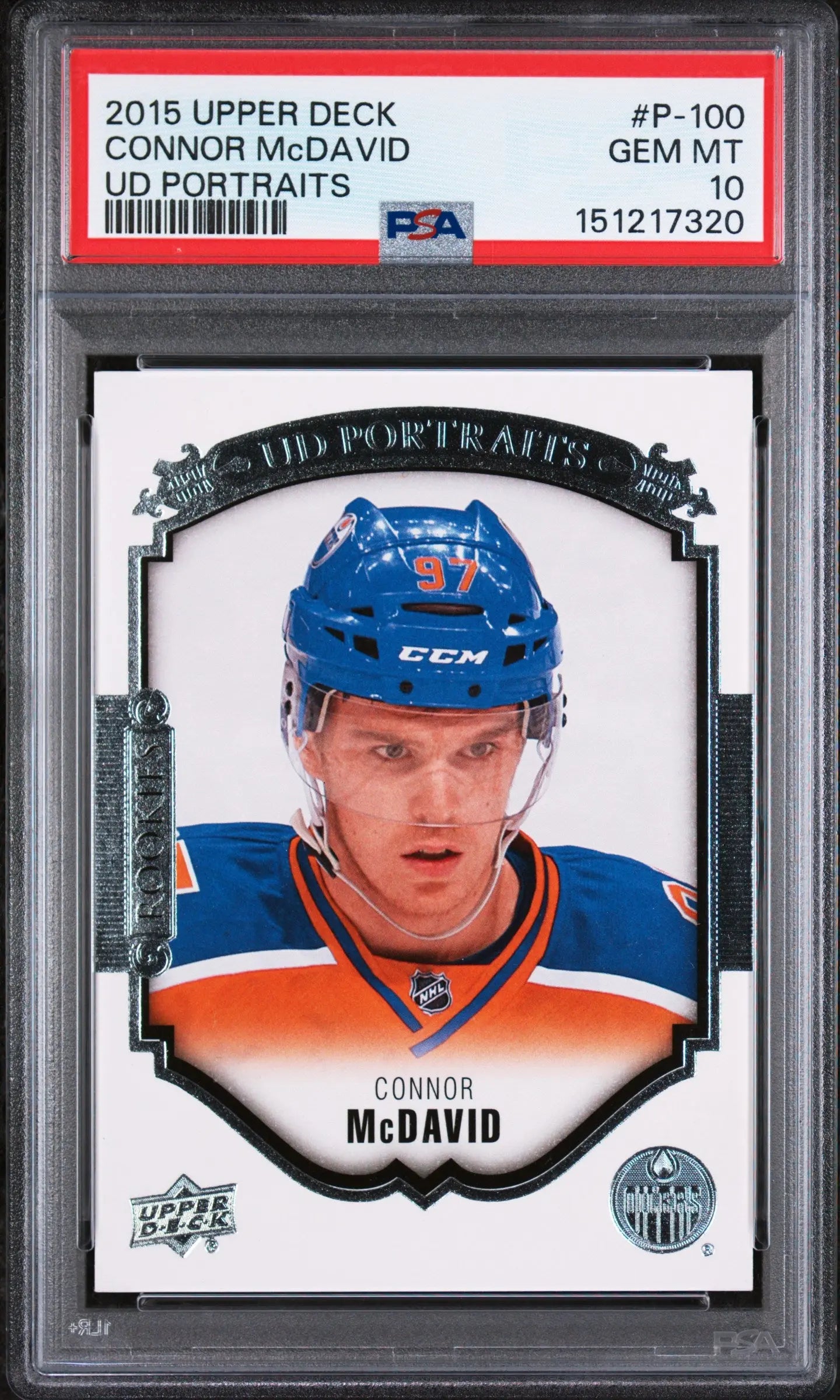 2015 Upper Deck UD Portraits Connor McDavid #P-100 PSA 10 
