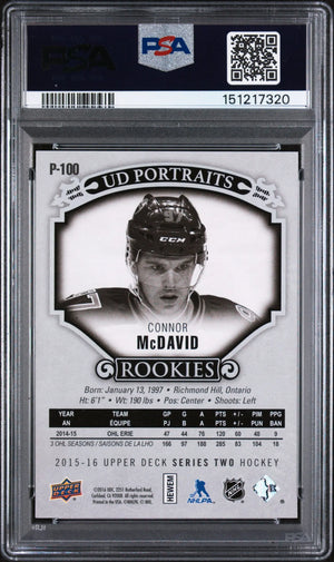 2015 Upper Deck UD Portraits Connor McDavid #P-100 PSA 10 