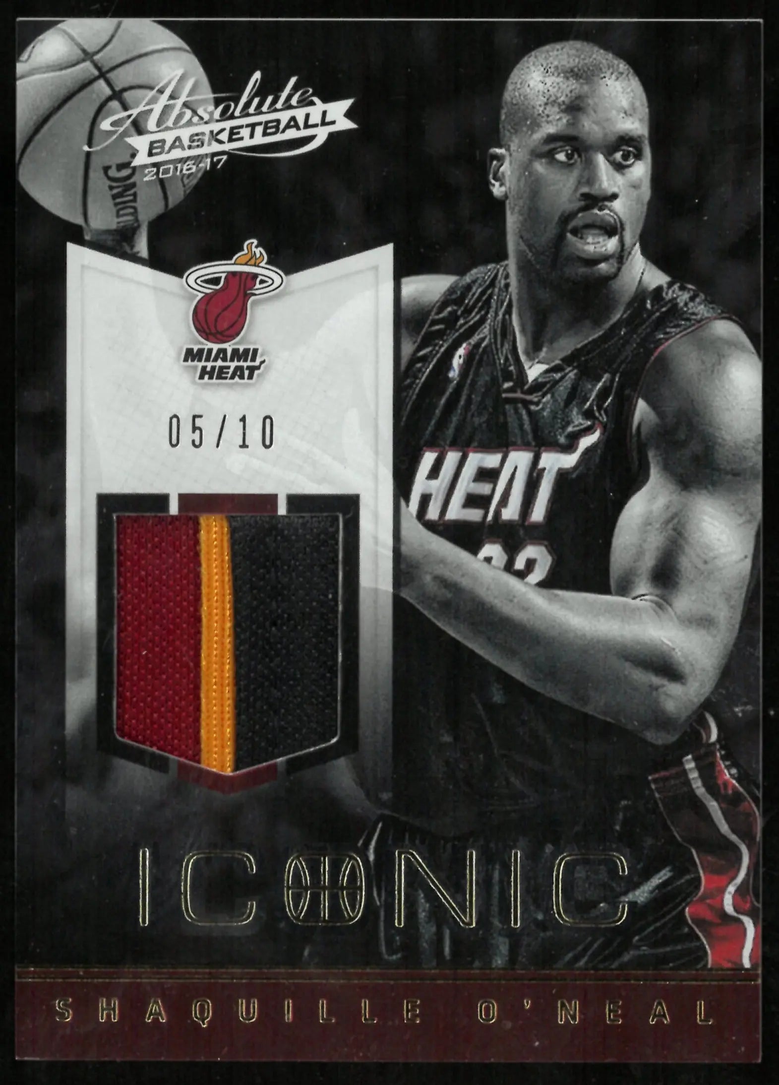 2016-17 Absolute Basketball Shaquille O'Neal Iconic Tri Color Patch /10 