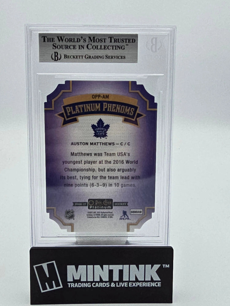 2016-17 O-Pee-Chee Platinum Platinum Phenoms Die Cuts Auston Matthews RC BGS 9 
