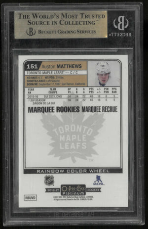 2016-17 O-Pee-Chee Platinum Rookie Auston Matthews Rainbow Color Wheel BGS 9.5 