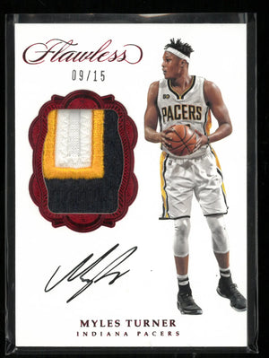 2016-17 Panini Flawless Basketball Patch Autograph  Myles Turner /25 auto 