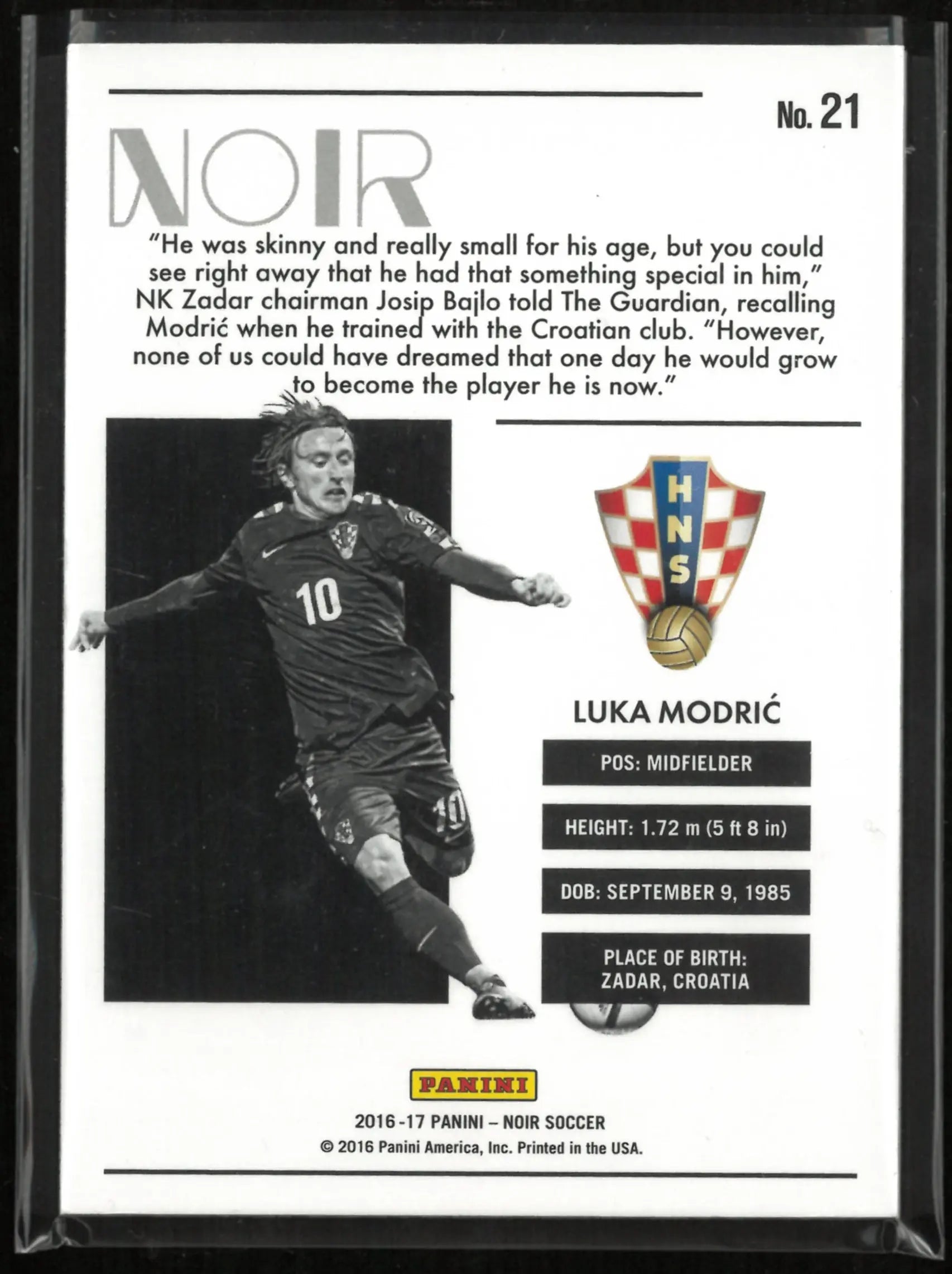 2016-17 Panini Noir Soccer Luka Modirc /75 