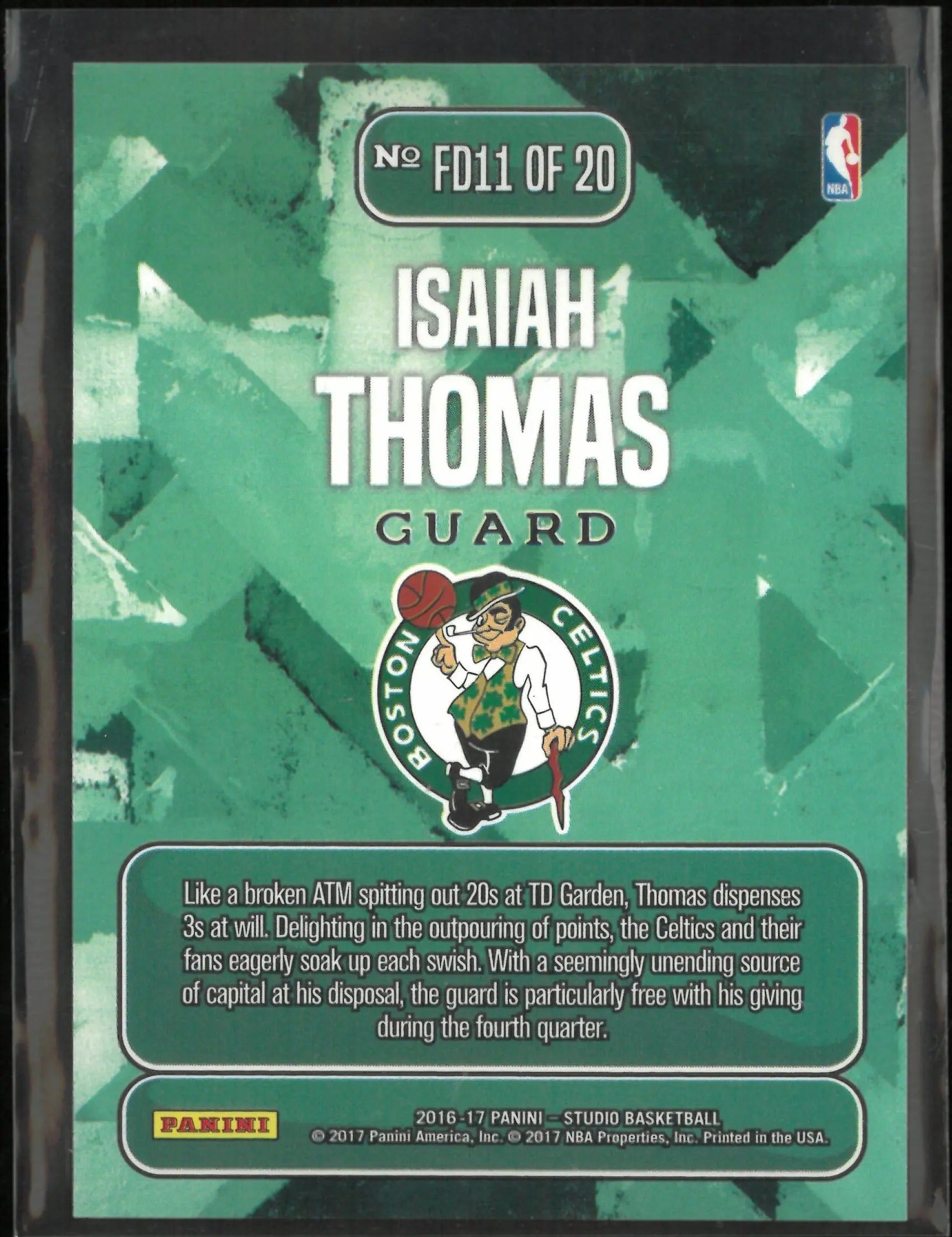 2016-17 Panini Studio From Downtown Isiah Thomas 