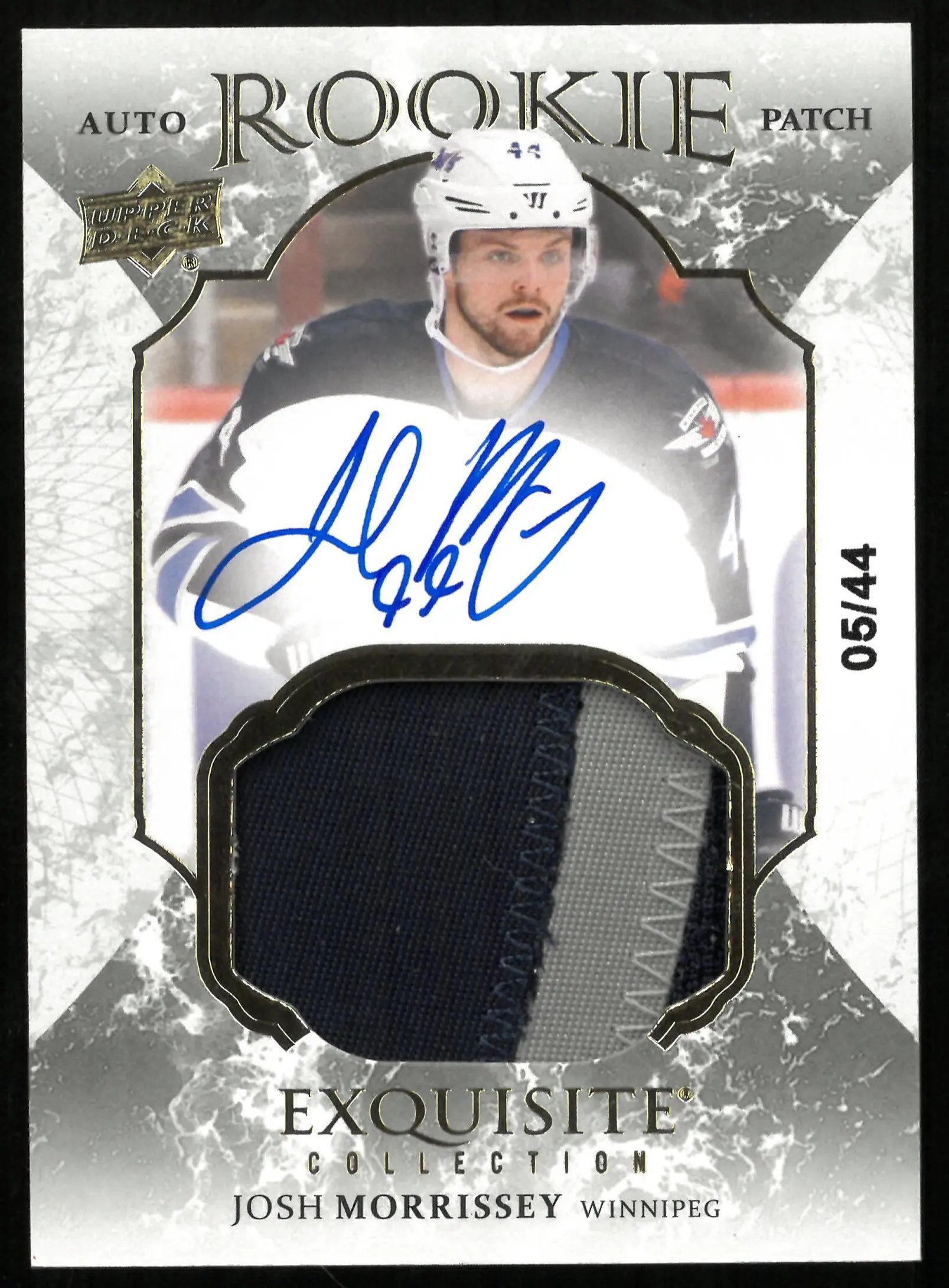 2016-17 UD Exquisite Col. Josh Morrissey RC Rookie Patch Auto /44 