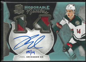 2016-17 UD The Cup Honorable Numbers Patch Autograph Joel Eriksson Auto /14 