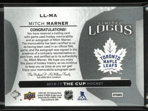 2016-17 UD The Cup Limited Logos RC Patch Autograph Mitch Marner Auto /25 