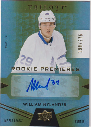 2016-17 UD Trilogy Rookie Premieres Autograph William Nylander Level 2 Auto /275 