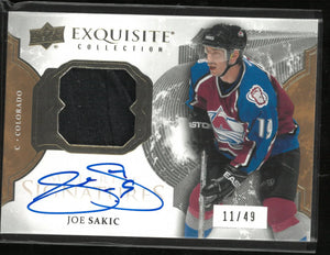 2016-17 Upper Deck Exquisite Material Signatures Joe Sakic Patch Autograph /49 