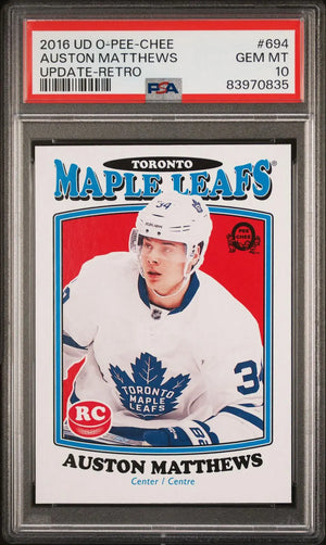 2016-17 Upper Deck O-Pee-Chee Update Rookie Auston Matthews RC Retro PSA 10 