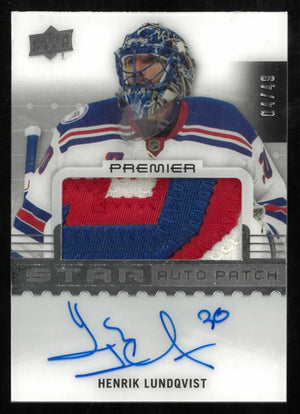 2016-17 Upper Deck Premier Star Autograph Patch Henrik Lundqvist Auto /49 
