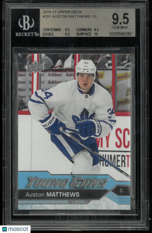 2016-17 Upper Deck Series 1 Young Guns Rookie Auston Matthews RC BGS 9.5 