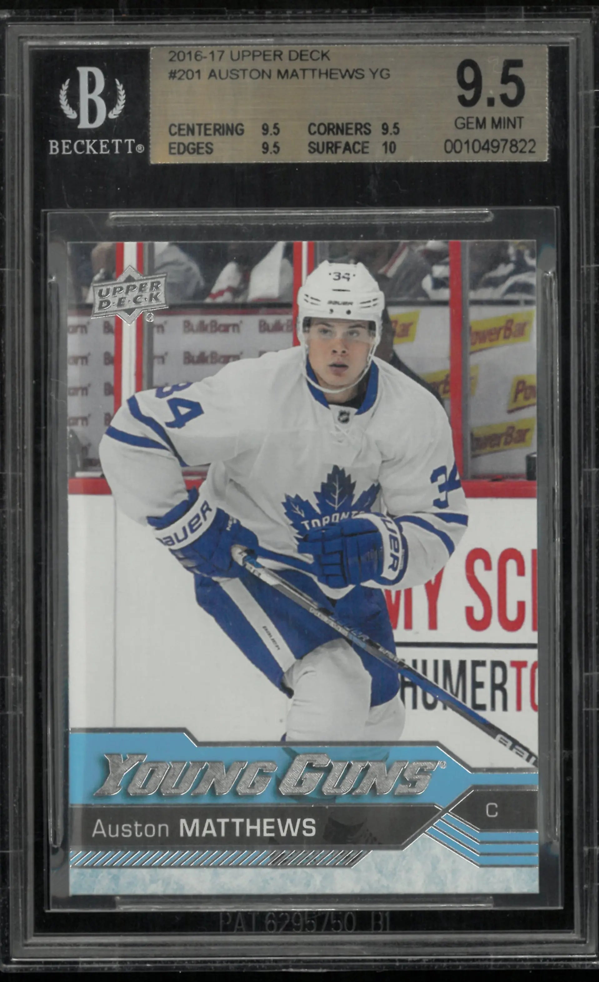 2016-17 Upper Deck Series One Auston Matthews Young Guns RC Rookie BGS 9.5 