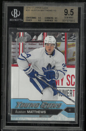 2016-17 Upper Deck Series One Auston Matthews Young Guns RC Rookie BGS 9.5 