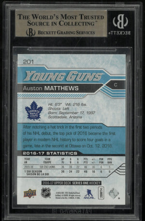 2016-17 Upper Deck Series One Auston Matthews Young Guns RC Rookie BGS 9.5 