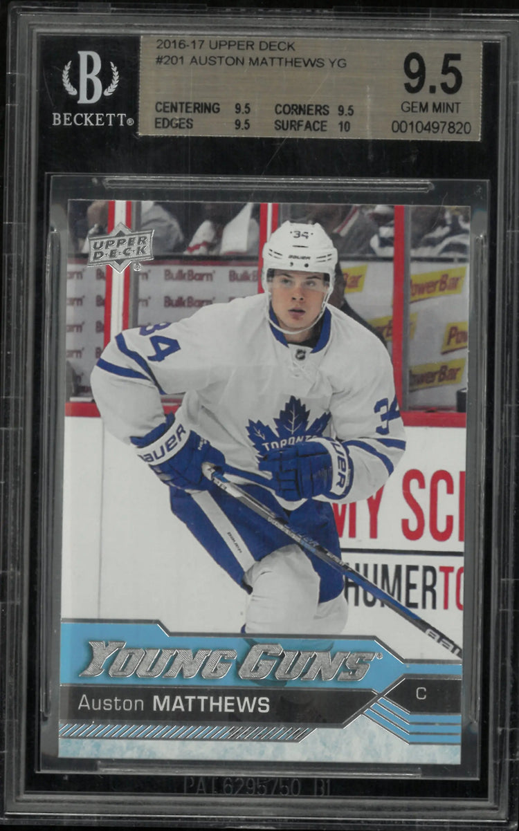 2016-17 Upper Deck Series One Auston Matthews Young Guns RC Rookie BGS 9.5 