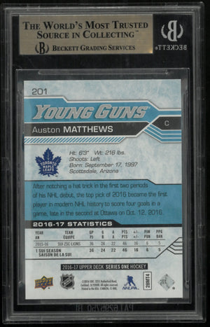 2016-17 Upper Deck Series One Auston Matthews Young Guns RC Rookie BGS 9.5 