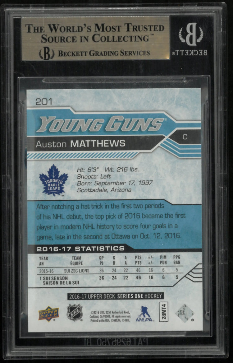 2016-17 Upper Deck Series One Auston Matthews Young Guns RC Rookie BGS 9.5 