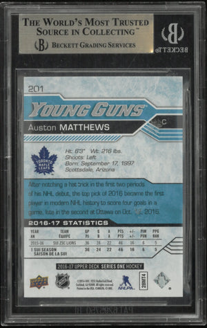 2016-17 Upper Deck Series One Auston Matthews Young Guns RC Rookie BGS 9.5 