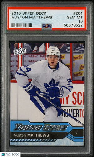 2016-17 Upper Deck Series One Auston Matthews Young Guns RC Rookie #201 PSA 10 