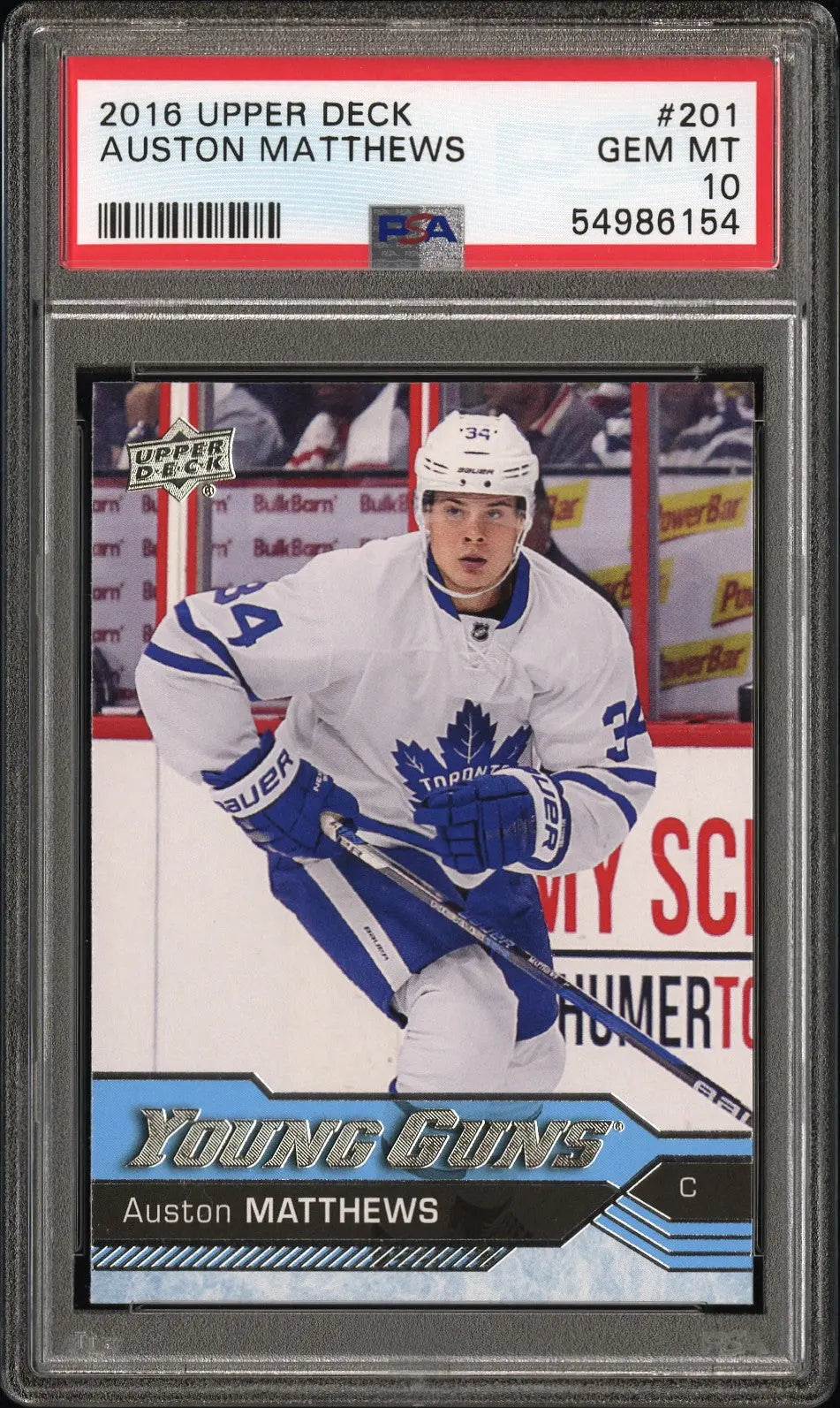 2016-17 Upper Deck Series One Auston Matthews Young Guns RC Rookie #201 PSA 10 