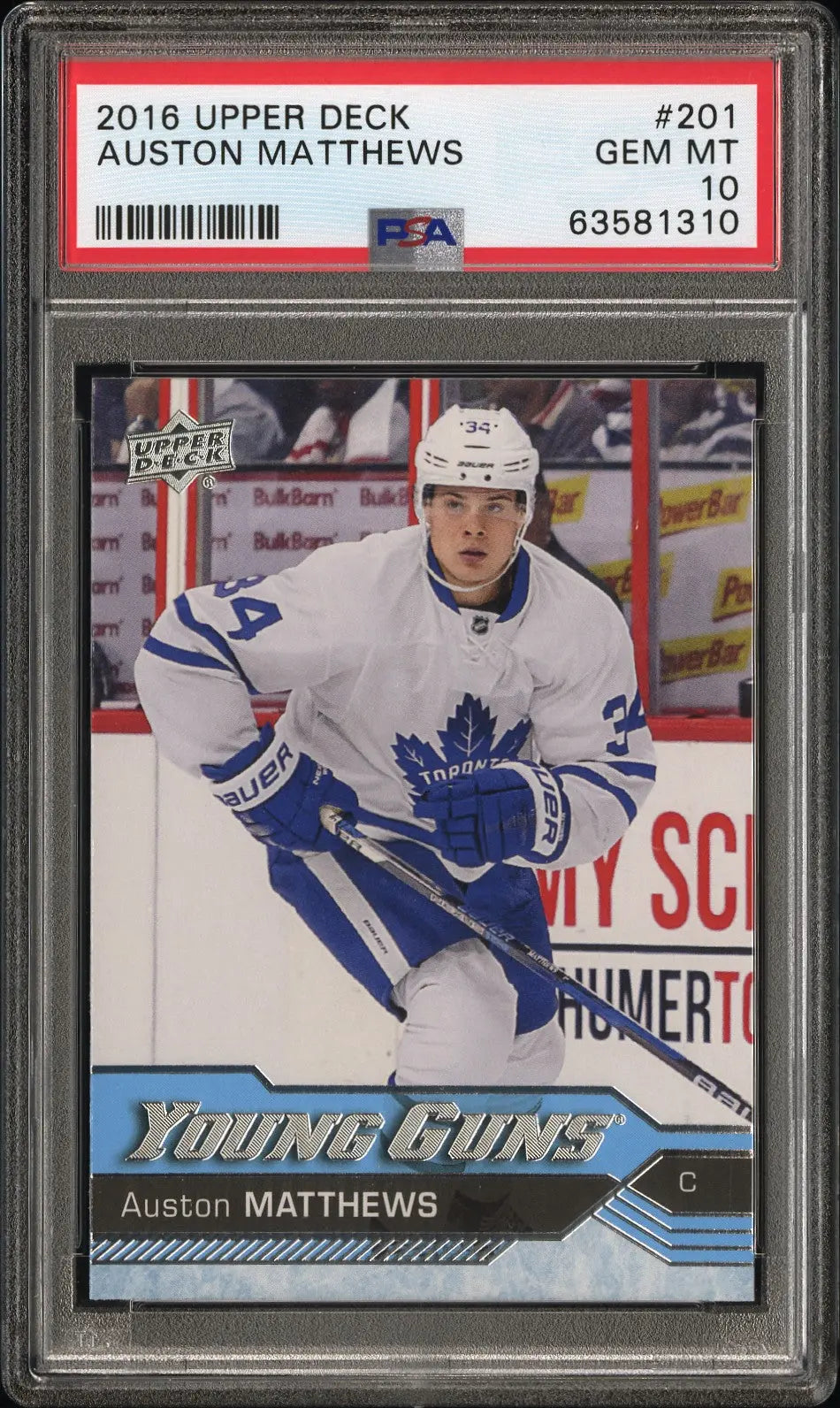 2016-17 Upper Deck Series One Auston Matthews Young Guns RC Rookie #201 PSA 10 