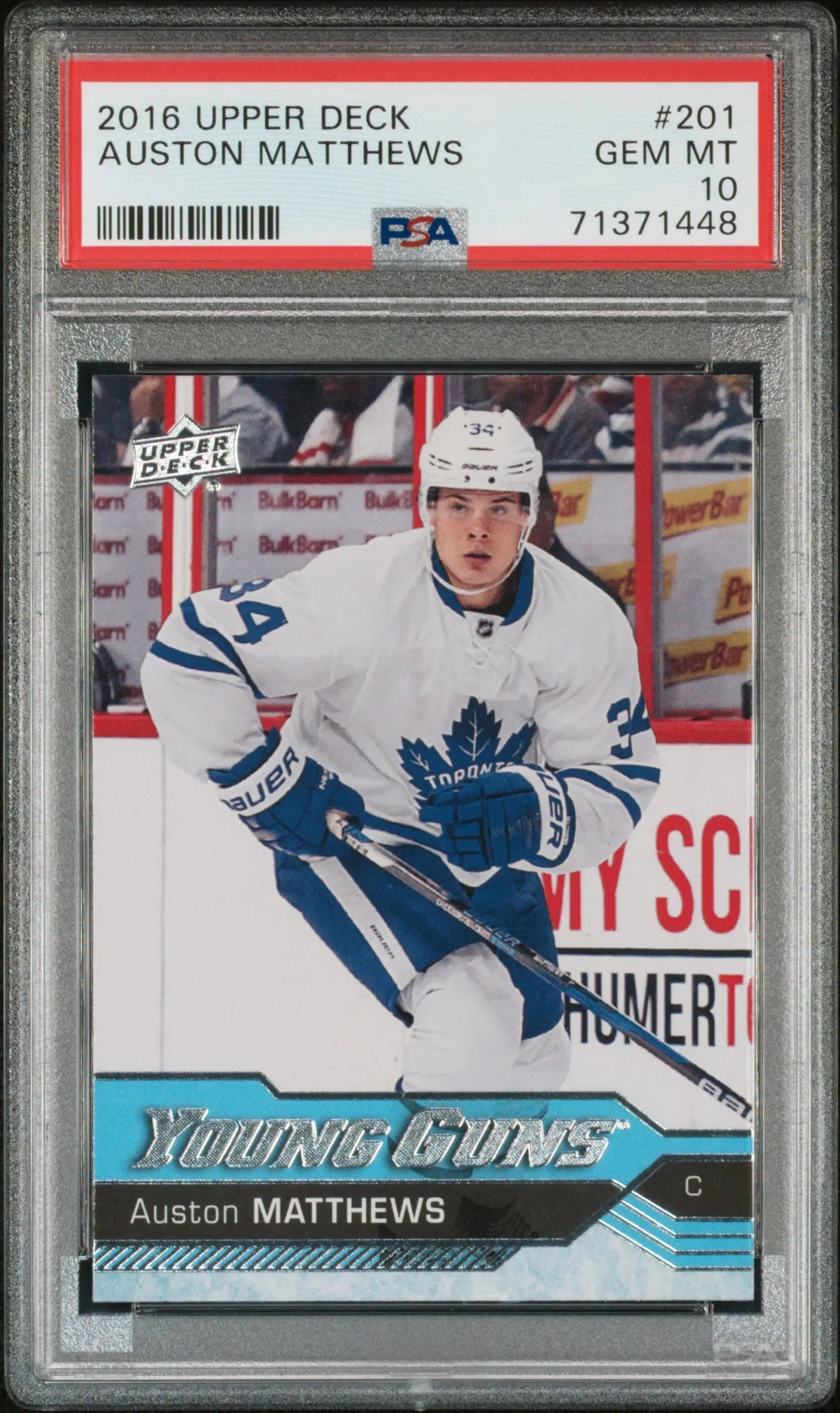 2016-17 Upper Deck Series One Auston Matthews Young Guns RC Rookie #201 PSA 10 