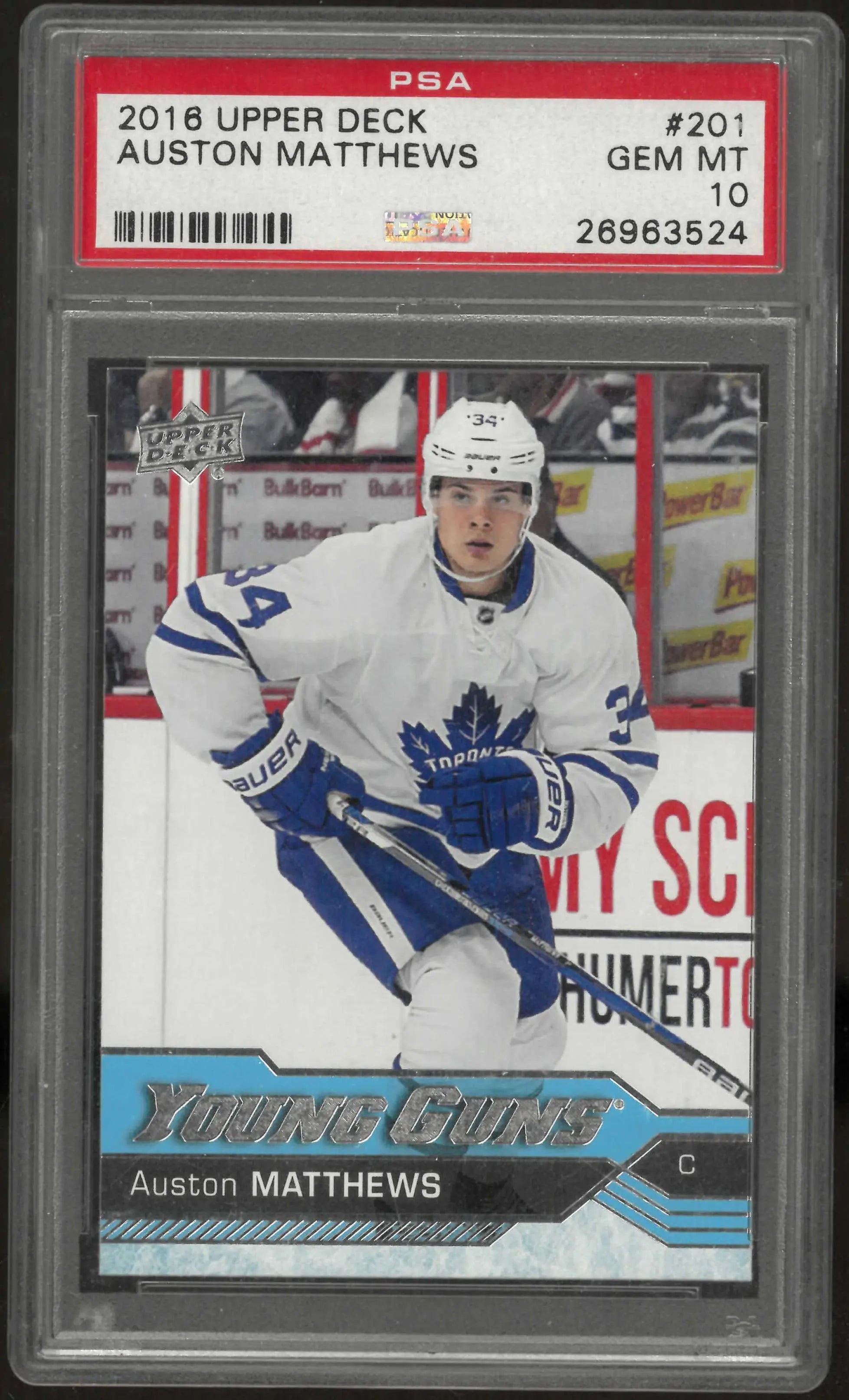 2016-17 Upper Deck Series One Auston Matthews Young Guns RC Rookie #201 PSA 10 