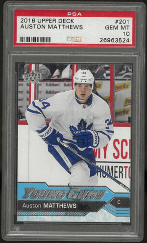 2016-17 Upper Deck Series One Auston Matthews Young Guns RC Rookie #201 PSA 10 