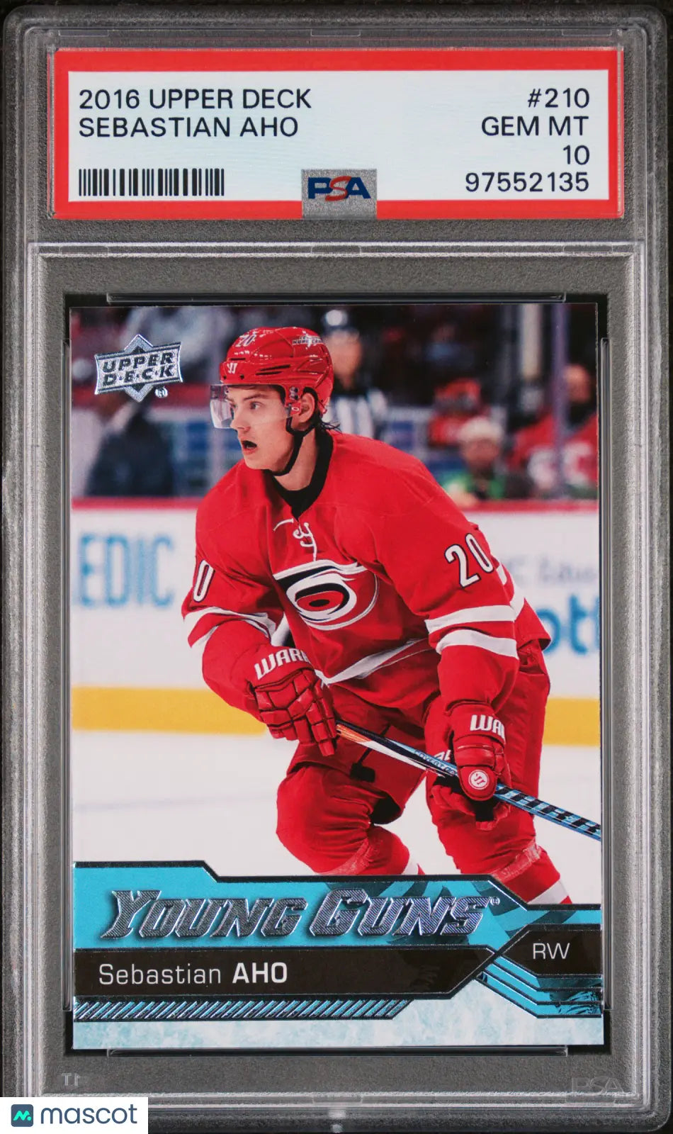2016-17 Upper Deck Series One Hockey Sebastian Aho Young Guns PSA 10 #210 
