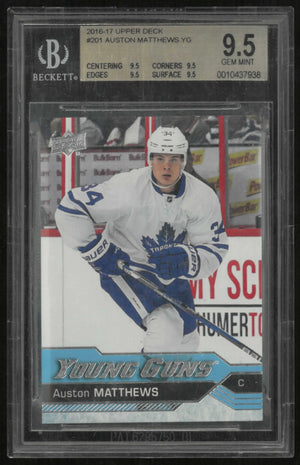 2016-17 Upper Deck Series One Young Guns Rookie Auston Matthews RC BGS 9.5 