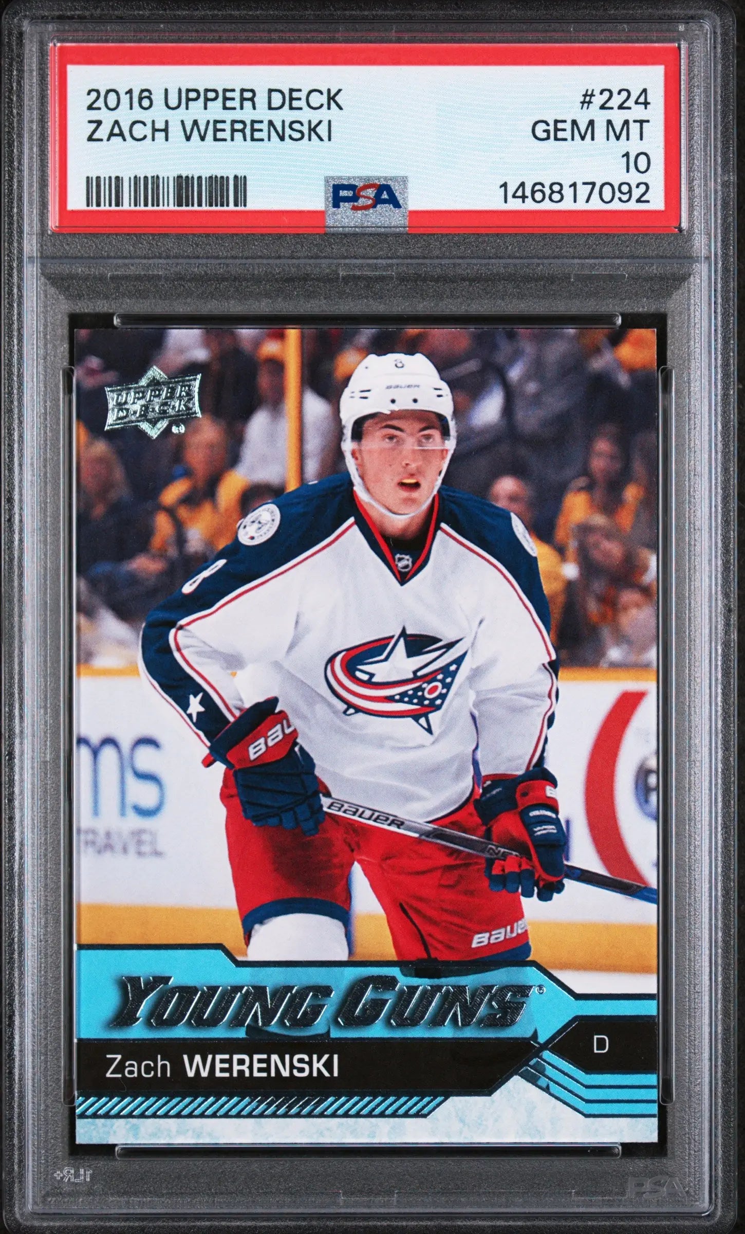 2016-17 Upper Deck Series One Zach Werenski Young Guns RC Rookie #224 PSA 10 