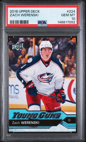 2016-17 Upper Deck Series One Zach Werenski Young Guns RC Rookie #224 PSA 10 