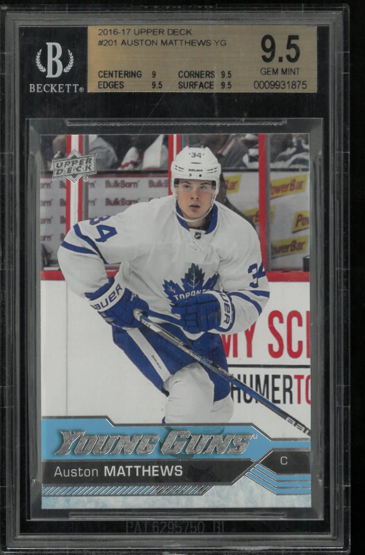 2016-17 Upper Deck Series Two Auston Matthews Young Guns RC Rookie BGS 9.5 