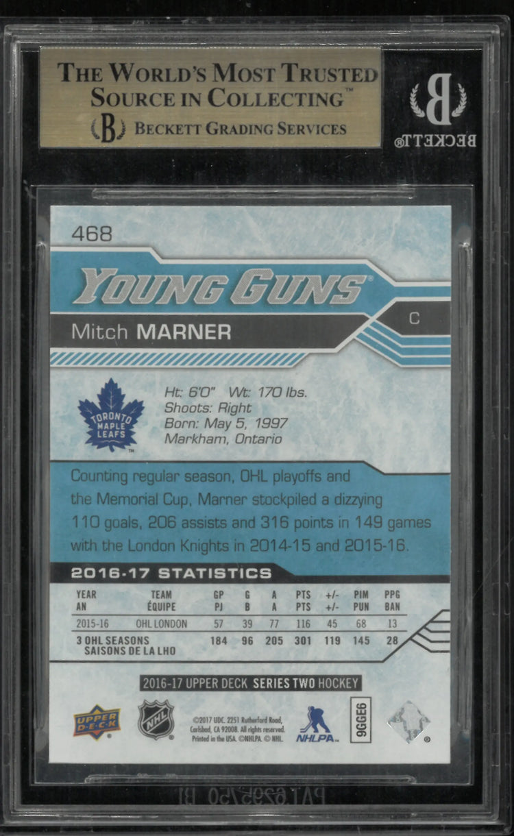 2016-17 Upper Deck Series Two Young Guns Rookie Mitch Marner RC BGS 9.5 