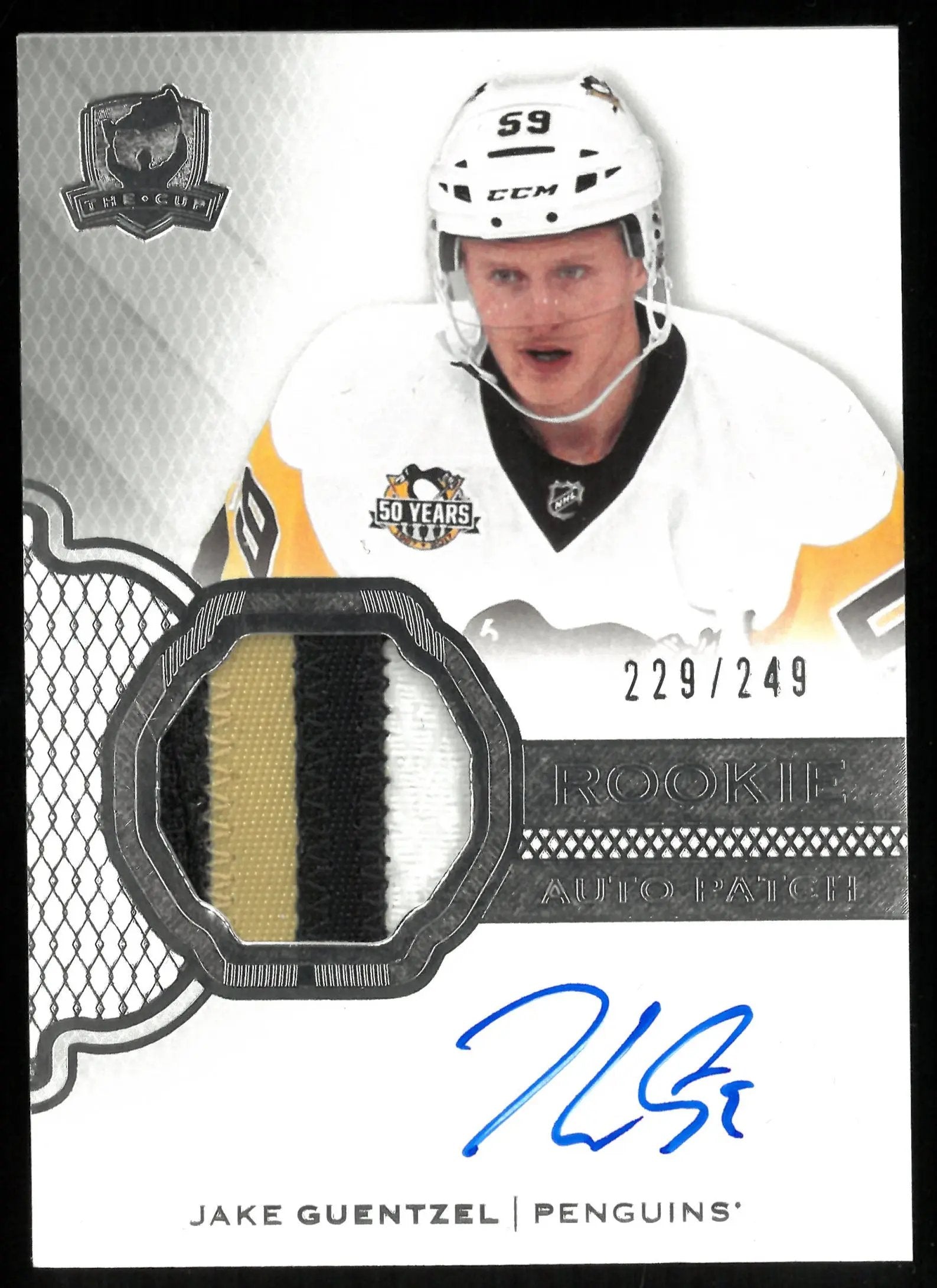 2016-17 Upper Deck The Cup Jake Guentzel RC Rookie Patch Auto /249 