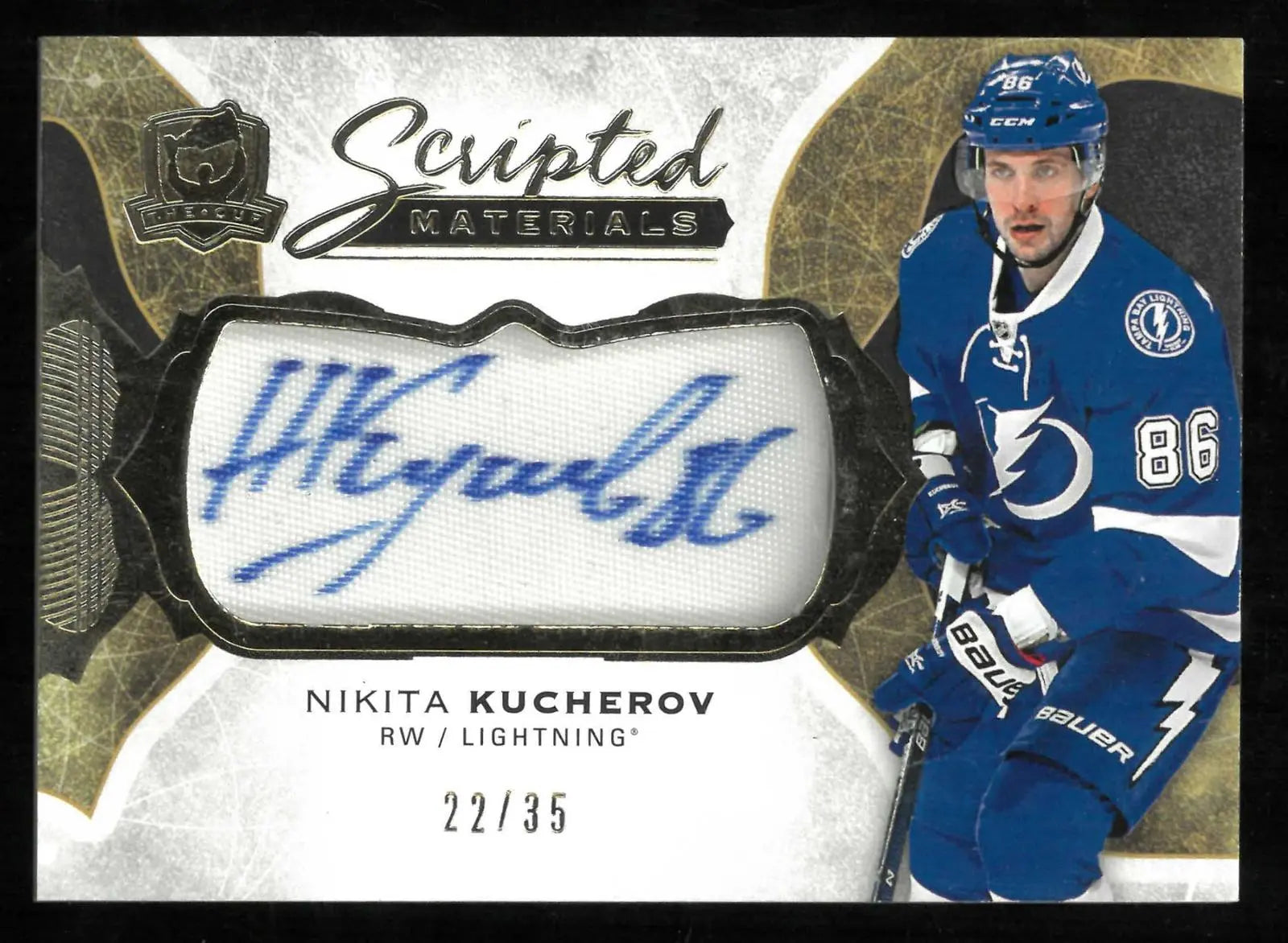 2016-17 Upper Deck The Cup Scripted Material Patch Autograph Nikita Kucherov /35 