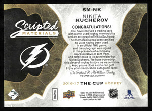 2016-17 Upper Deck The Cup Scripted Material Patch Autograph Nikita Kucherov /35 