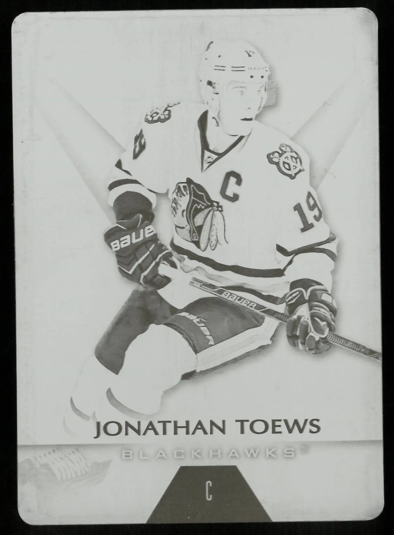 2016-17 Upper Deck Trilogy Jonathan Toews Black Printing Plate 1/1 