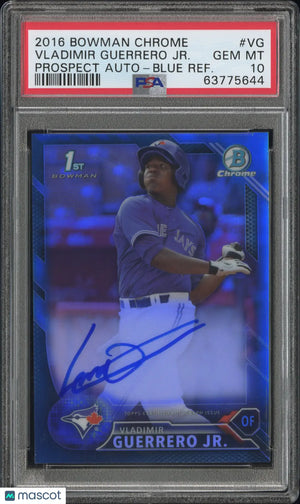 2016 1st Bowman Chrome Auto Vladimir Guerrero JR  RC Blue Refractor PSA 10 /150 