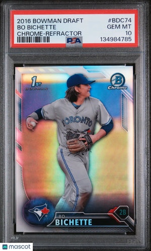 2016 1st Bowman Chrome Draft Chrome Refractor Bo Bichette #BDC74 PSA 10 