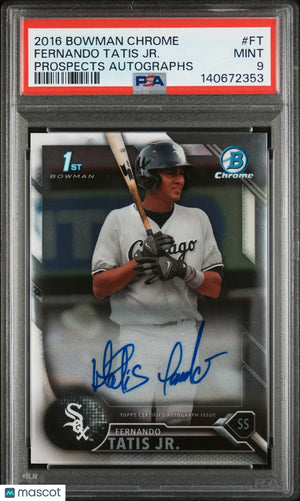 2016 1st Bowman Chrome Prospects Autograph Auto Fernando Tatis JR. RC PSA 9 