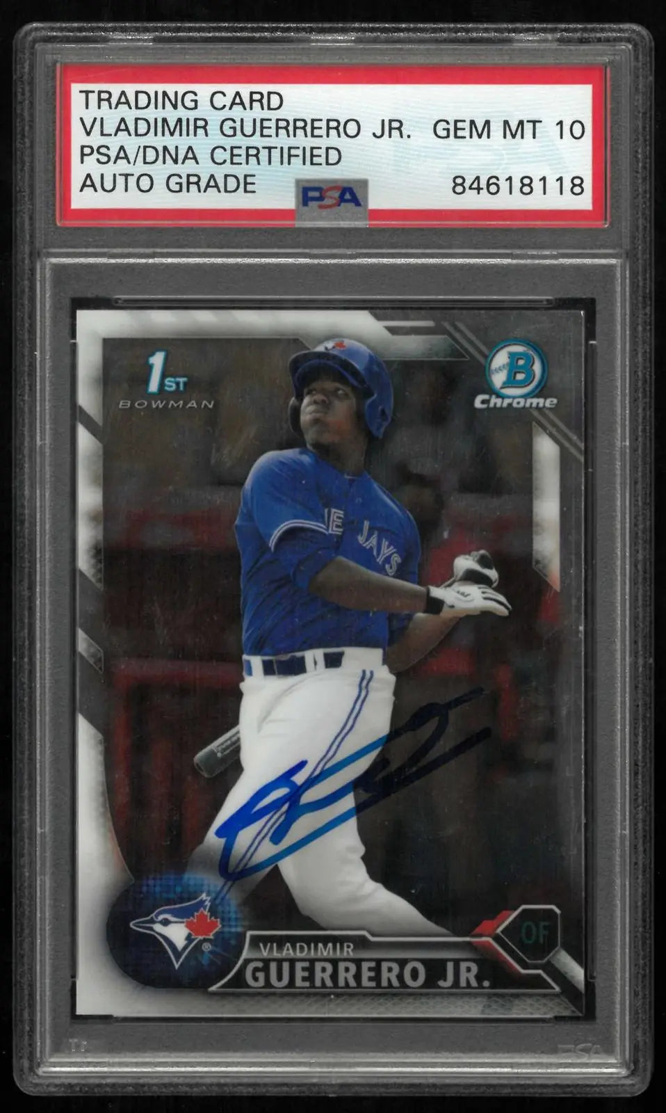 2016 1st Bowman Prospects On Card Autograph Vladimir Guerrero Jr. PSA 10 