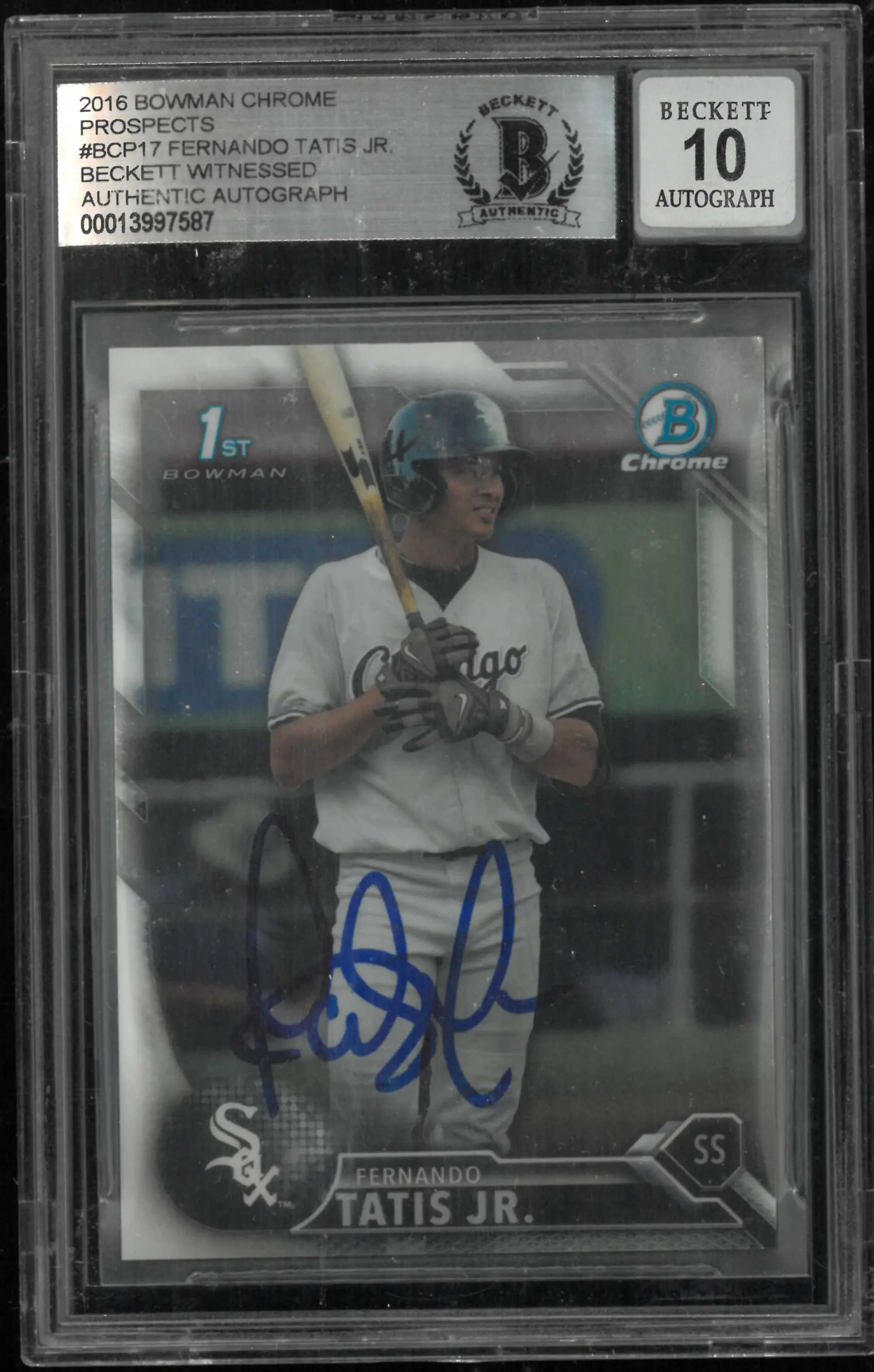 2016 Bowman Chrome Prospects Autograph Fernando Tatis Jr. Auto BGS 10 Auto 