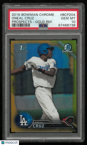 2016 Bowman Chrome Prospects Oneal Cruz #BCP204 Gold Refractor PSA 10 