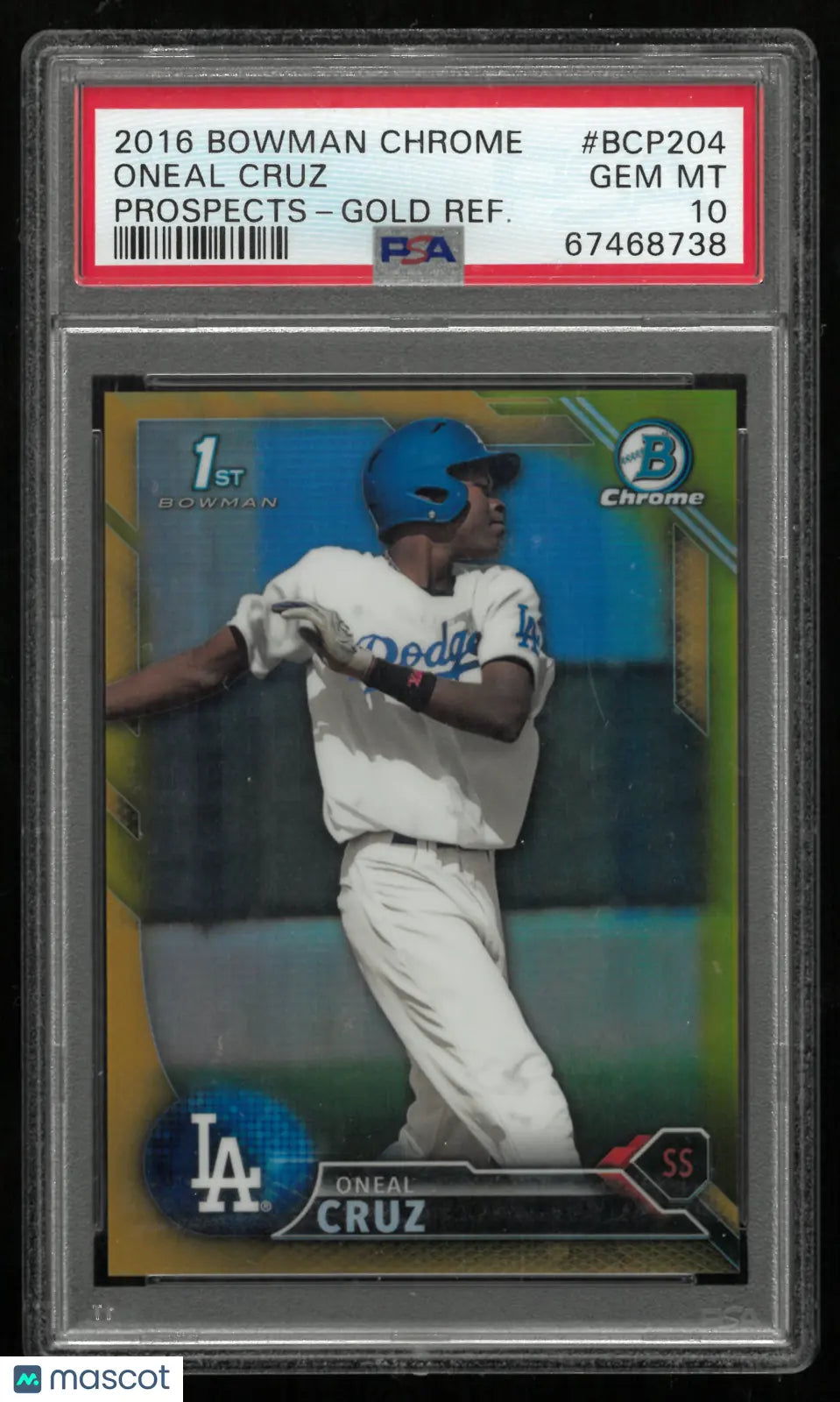 2016 Bowman Chrome Prospects Oneal Cruz #BCP204 Gold Refractor PSA 10 
